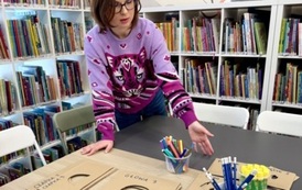 Warsztaty czytelniczo-plastyczne "Piesek w zimowej czapce" 1