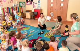 Wizyta bibliotekarek z Filii nr 6 w żłobku przy ul. Antka 4