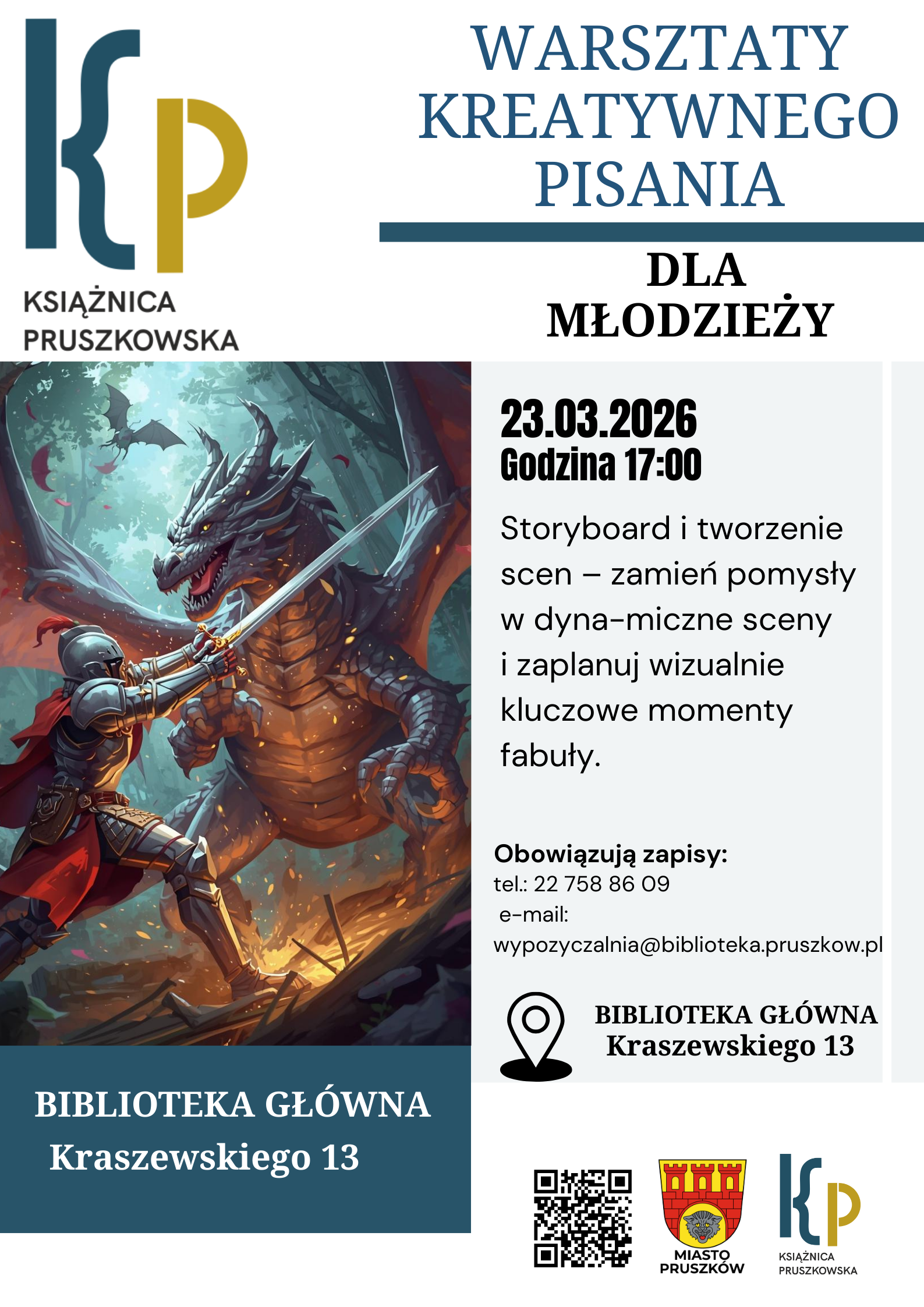 Plakat warsztat&oacute;w dla młodzieży