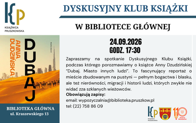 Plakat dyskusyjnego klubu książki