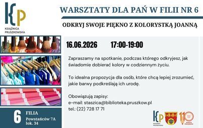 Warsztaty dla pań w Filii nr 6 - Odkryj swoje piękno z kolorystką Joanną