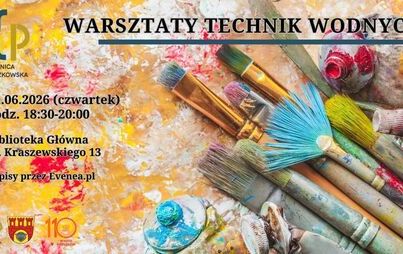 Warsztaty technik wodnych z Ewą Gronostajską w Oddziale dla dorosłych (Biblioteka Główna)
