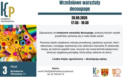 Warsztaty  decoupage w Filii nr 3
