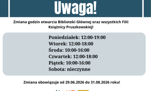 Zdjęcie do Wakacyjne godziny otwarcia Książnicy Pruszkowskiej!