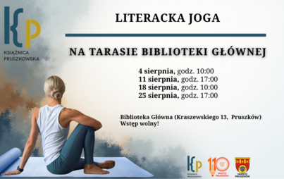 Literacka joga na tarasie Biblioteki Głównej | lipiec–sierpień w Książnicy Pruszkowskiej!- Oddział dla dorosłych (Kraszewskiego 13)