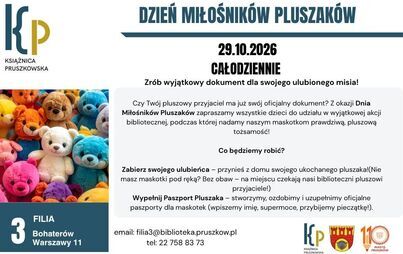 Dzień Miłośników Pluszaków w Filii nr 3 